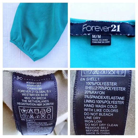 Forever 21 Medium Faux Wrap Style Romper -Color Bock-Sheer-Pockets-Minimal - Picture 4 of 6